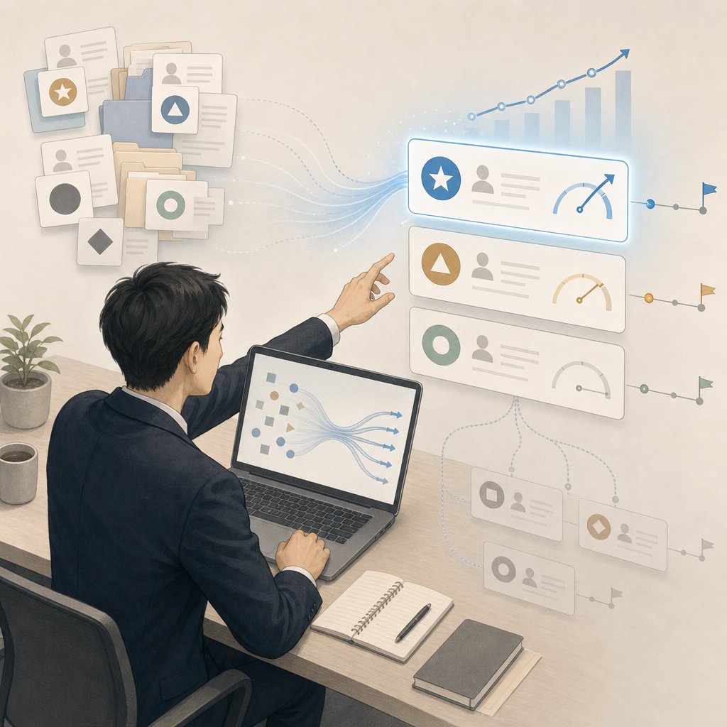 営業会議でCRMダッシュボードを確認する営業チーム