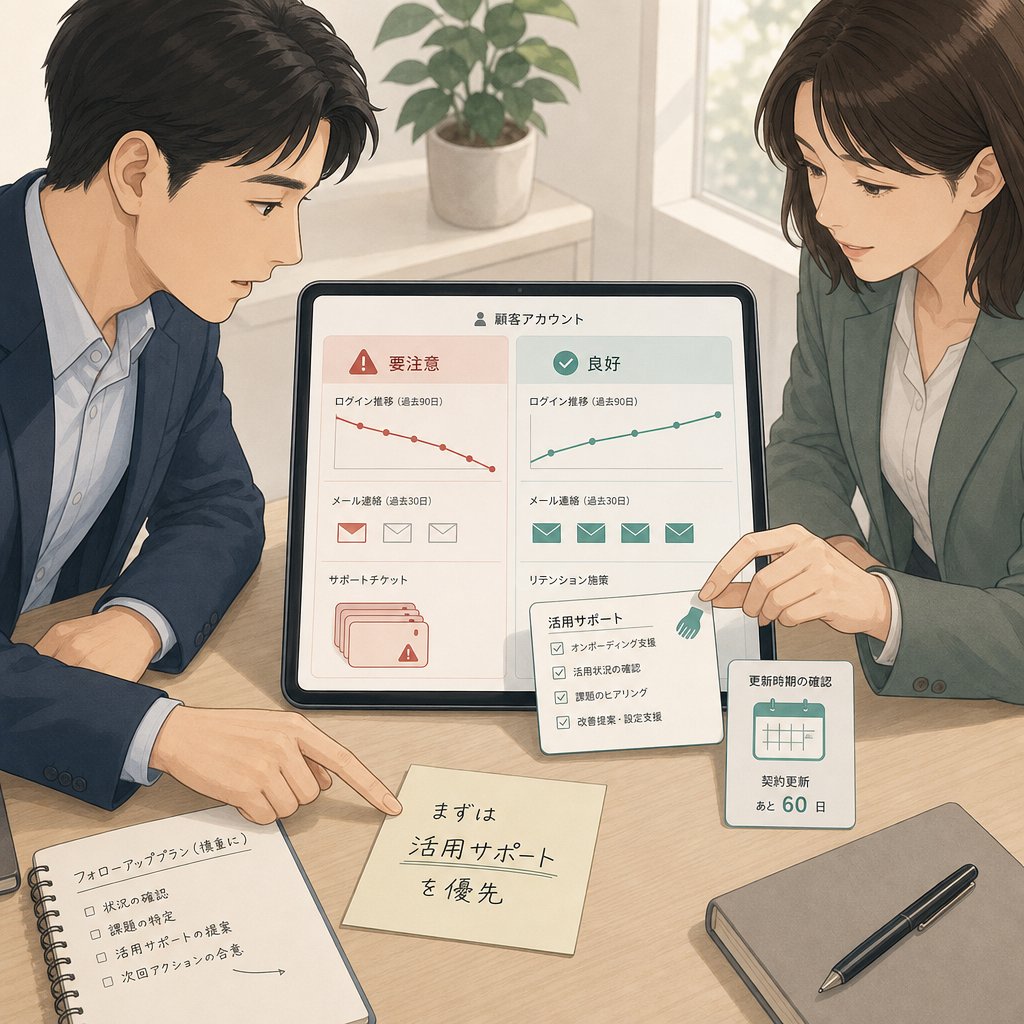 解約リスクの高い顧客を可視化する分析画面